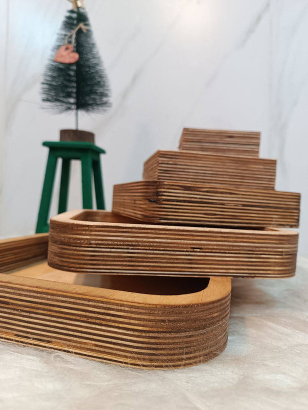 ست کاسه چوبی ۵ عددی