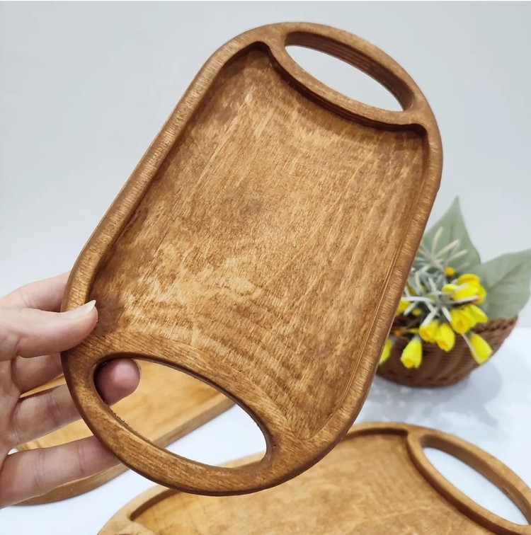 فروش سینی چوبی بیضی ۳ عددی