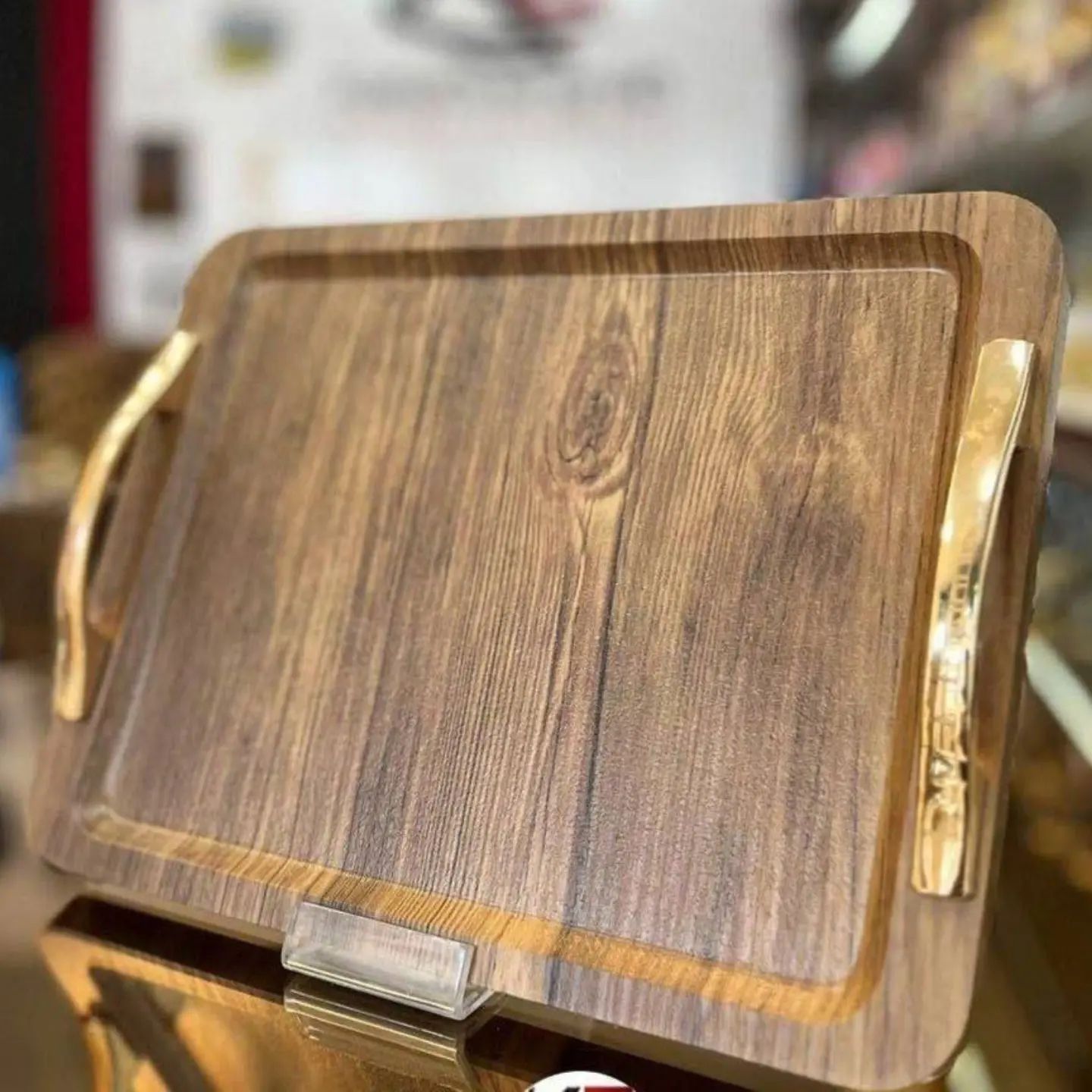 سینی وکیوم دسته طلایی دستگیره مدل گراد ، جنس MDF