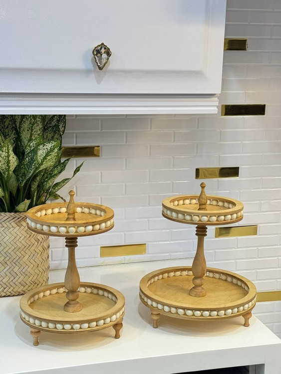 ظروف پذیرایی مهره دار چوبی لوکس