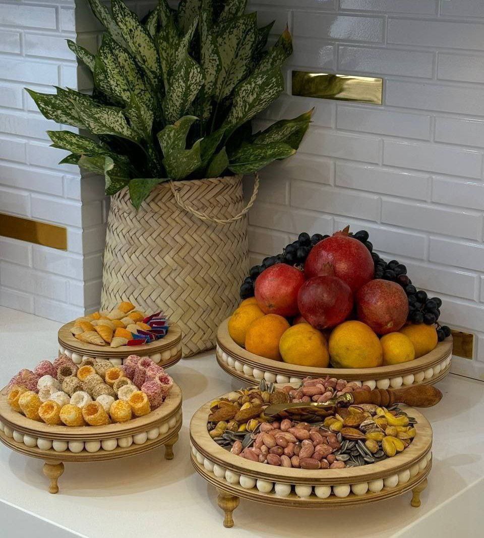 سرویس مهره دار پایه خراطی چوبی