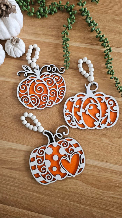 مجموعه آویز چوبی طرح کدو در ۳ طرح