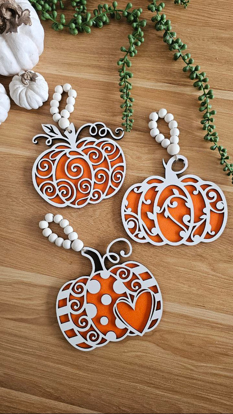 مجموعه آویز چوبی طرح کدو در ۳ طرح