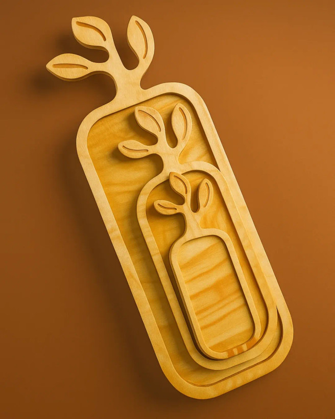 رولتخوری چوبی با طراحی مینیمال