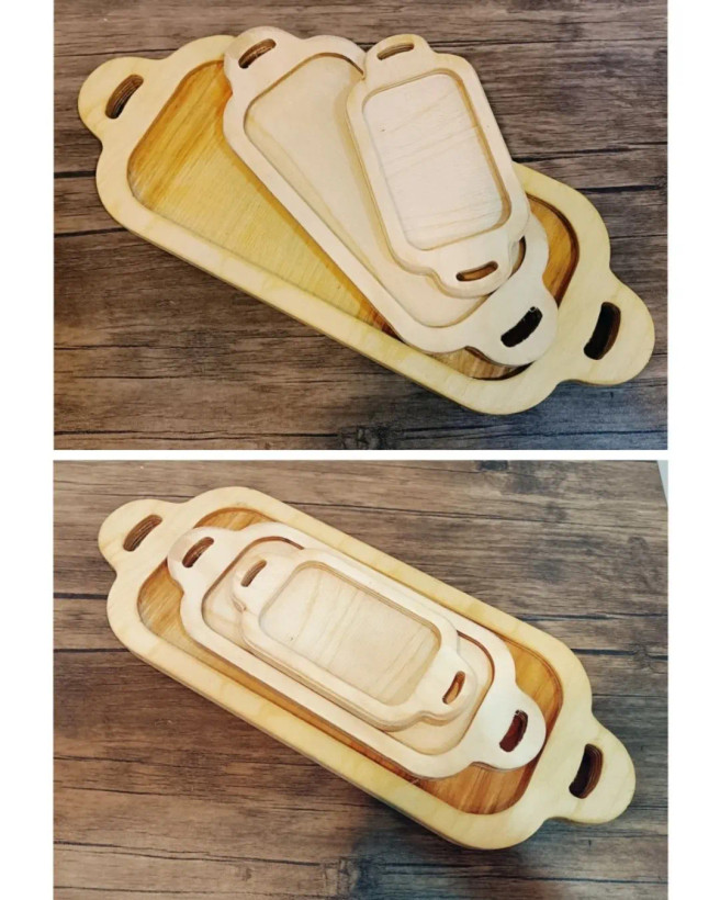 ظرف چوبی دو طبقه برای نظمدهی به ظروف کوچک