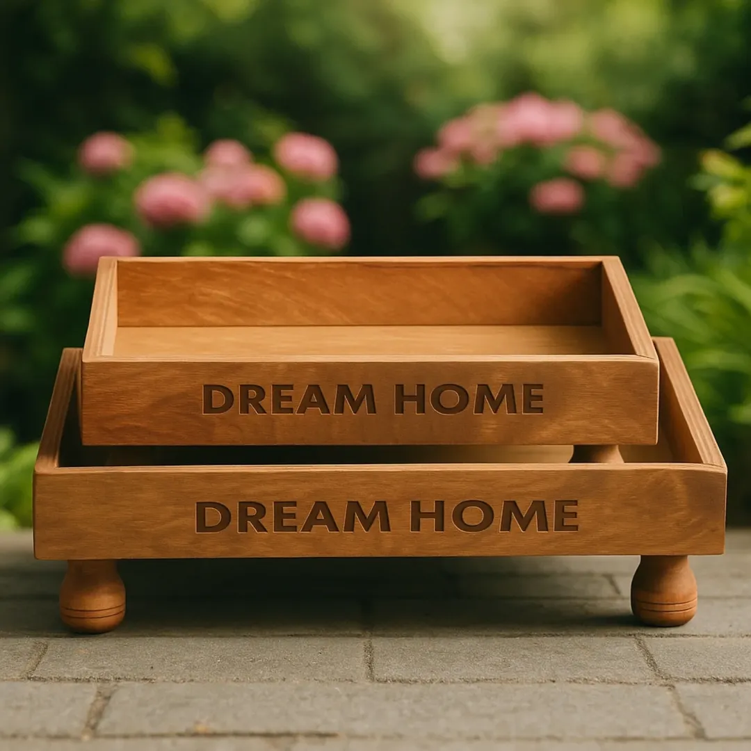 رایزر چوبی پایه‌دار برای نظم‌دهی و دکور میز