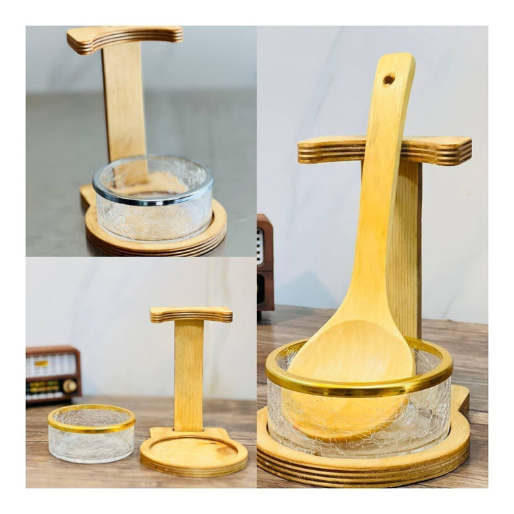 جاقاشقی کنارگازی بلور پایه چوبی