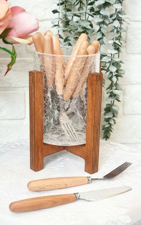 جاقاشقی بلور پایه چوب