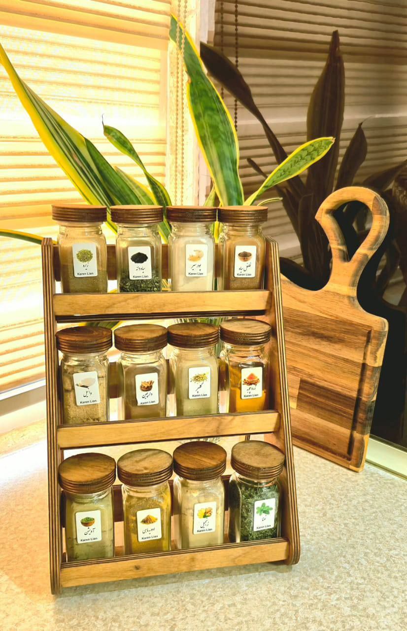 ست ادویه مک‌کارتی ۳ طبقه قابل استفاده روی کابینت و داخل کشو