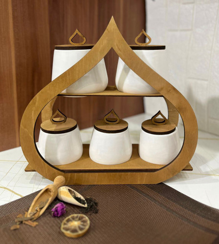 ست ادویه سرامیکی استند دار