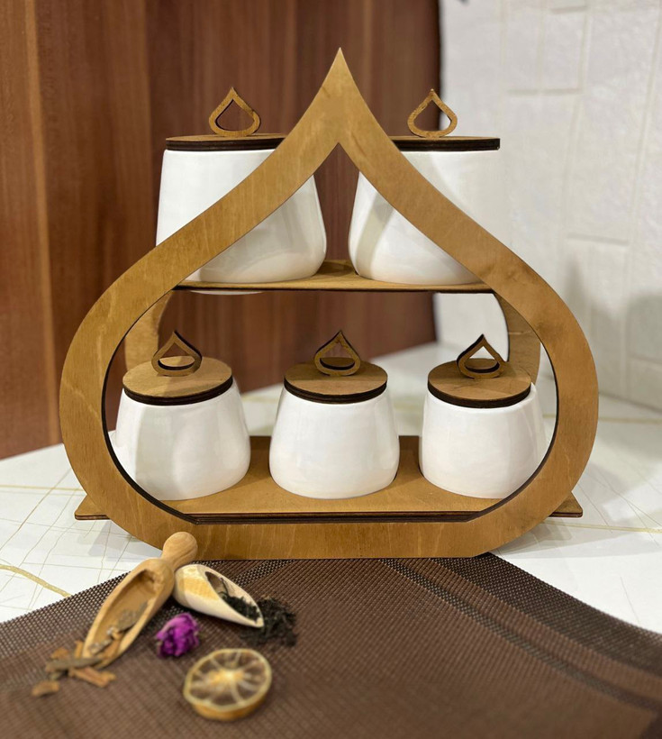 ست ادویه سرامیکی استند دار