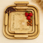 سینی ۳ عددی چوبی