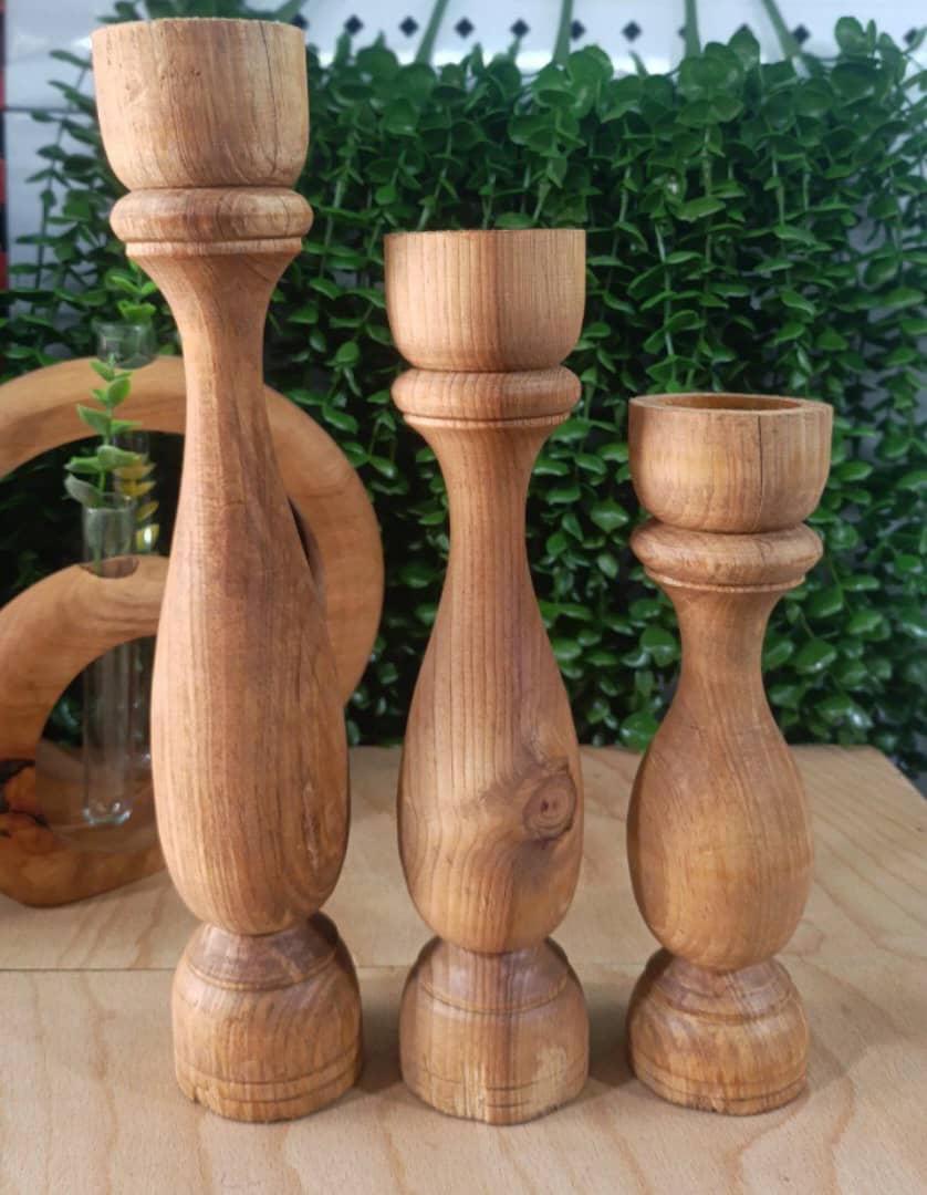 جاشمعی چوبی ۳ عددی