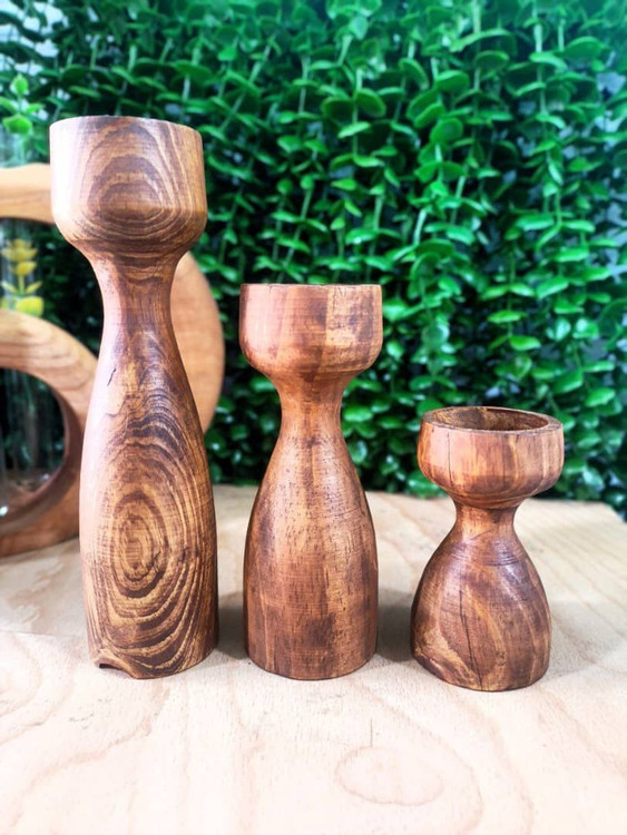 جا شمعی چوبی سه عدد