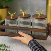 ست پاسماوری بلور آبگز سبد دار