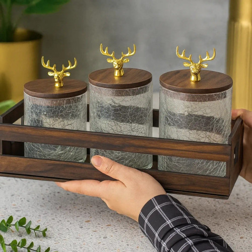 ست پاسماوری بلور آبگز سبد دار