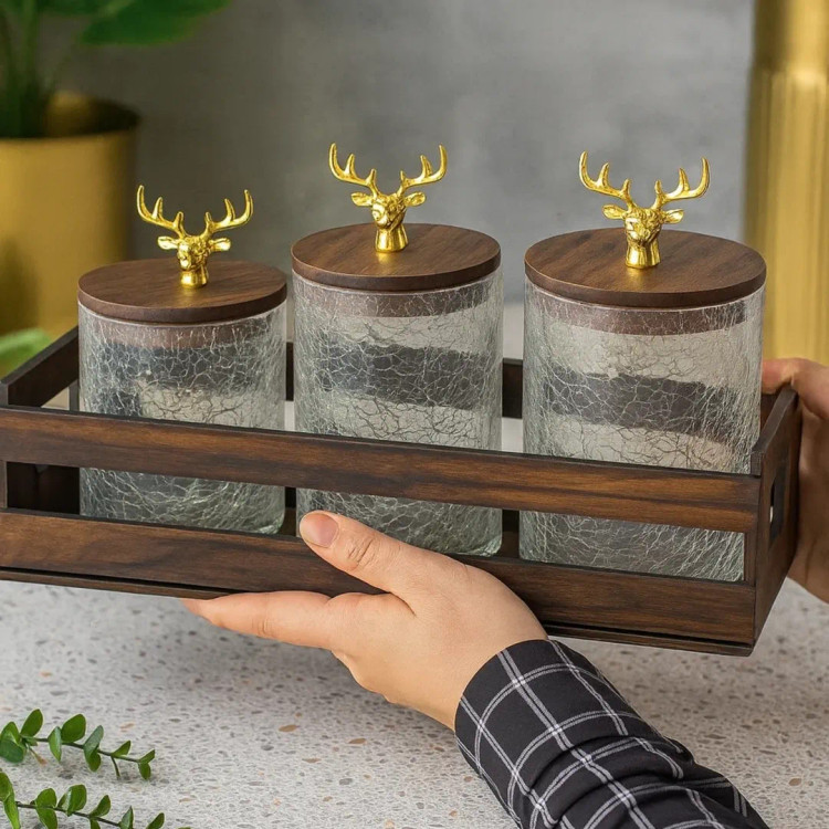 ست پاسماوری بلور آبگز سبد دار