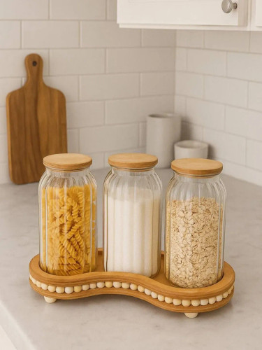 بانکه بلور درب چوبی