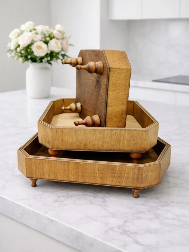 ست پذیرایی چوبی پایه خراطی