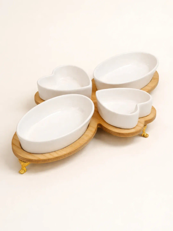 اردو خوری سرامیک پایه چوب