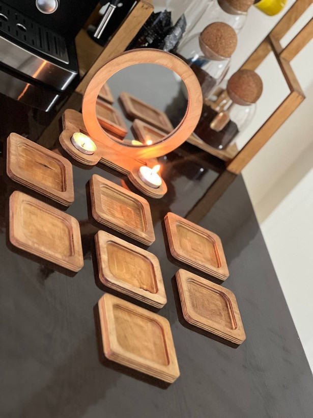 هفت چوبی با اینه و شمعدان