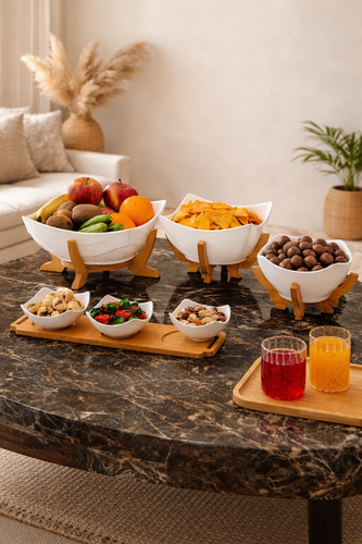 سرویس پذیرایی چینی پایه چوب