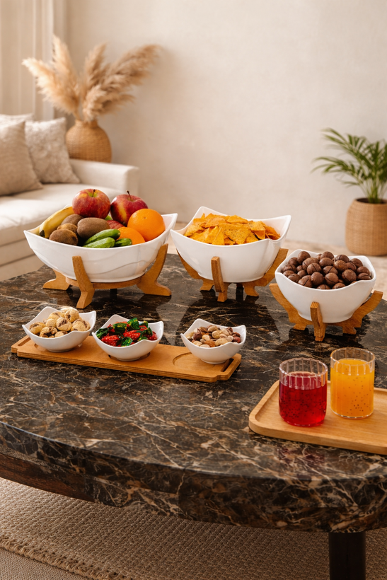 سرویس پذیرایی چینی پایه چوب