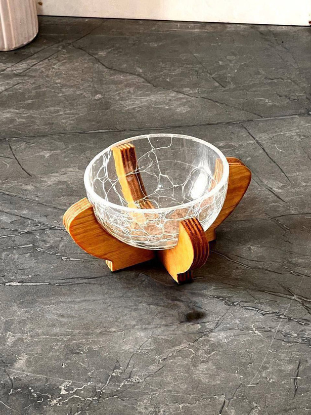 کاسه بلور آبگز پایه دار