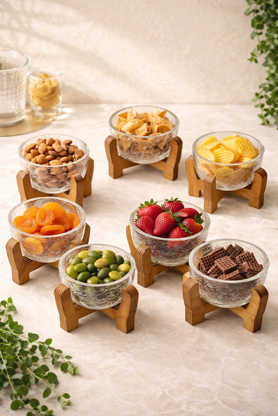 کاسه طرح ترک پایه چوبی