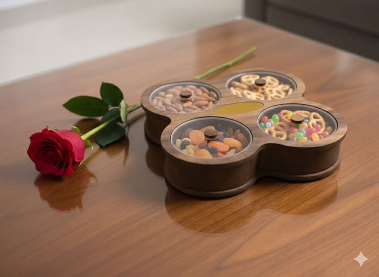 تیبگ چوبی درب دار ۴ خانه